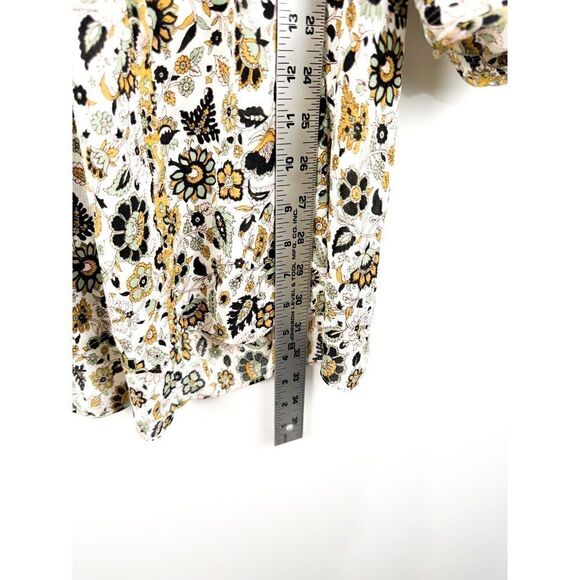A.L.C. Sz 8 Silk Floral Hari Tassel Peasant Top Bohemian Cottagecore Blouse - Picture 6 of 7